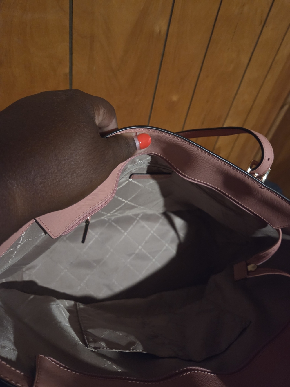 Michael Kors Blush Pink Leather Tote with Signature Charm - Picture 2 of 2